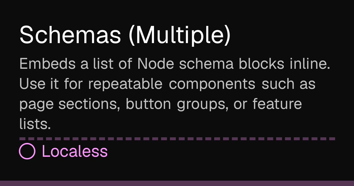 Schemas (Multiple) | Localess Documentation