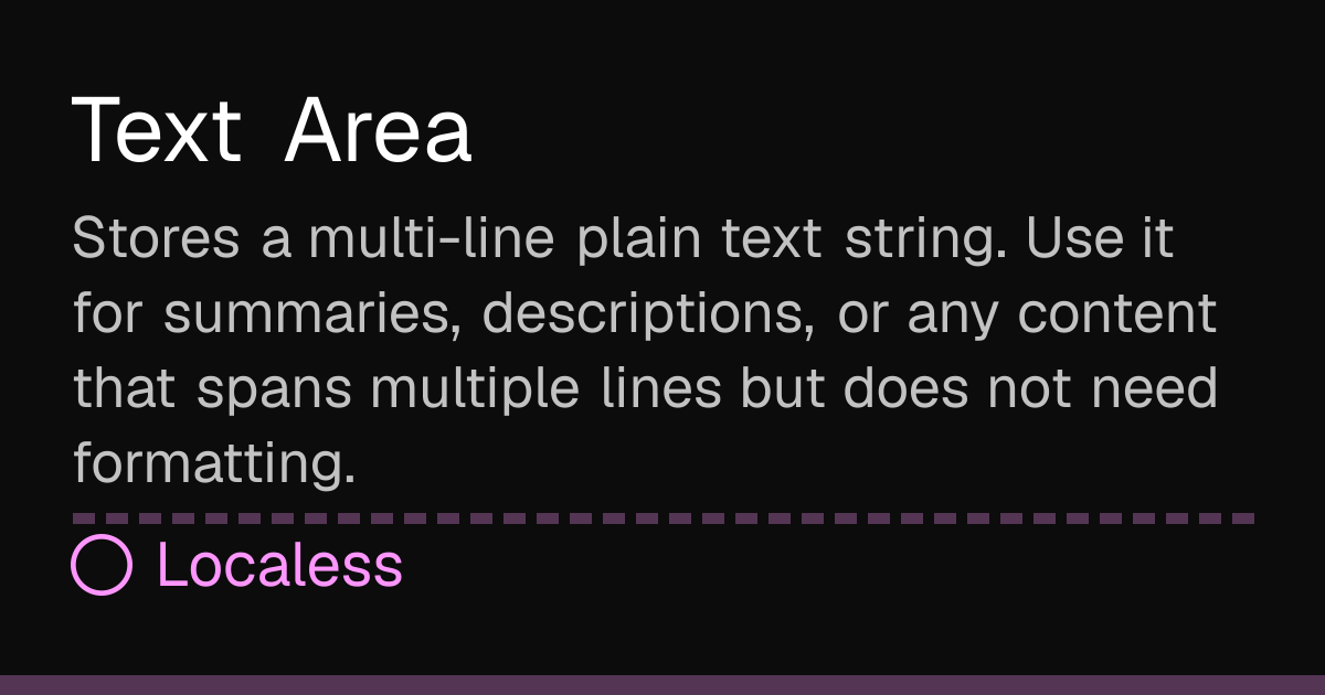 Text Area | Localess Documentation