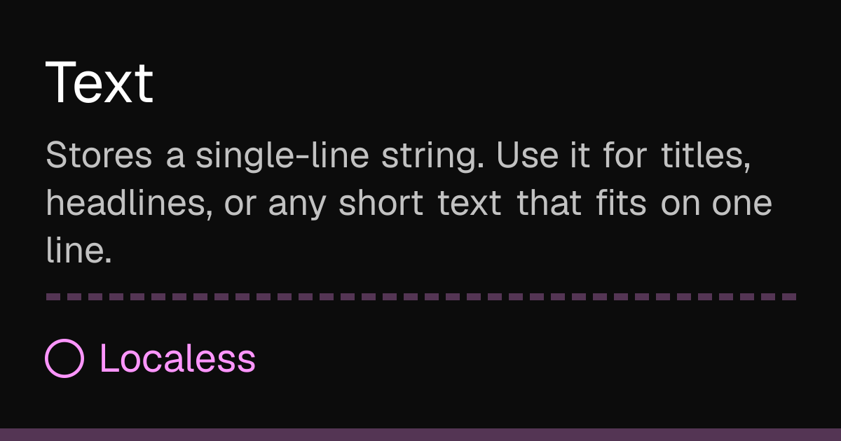 Text | Localess Documentation